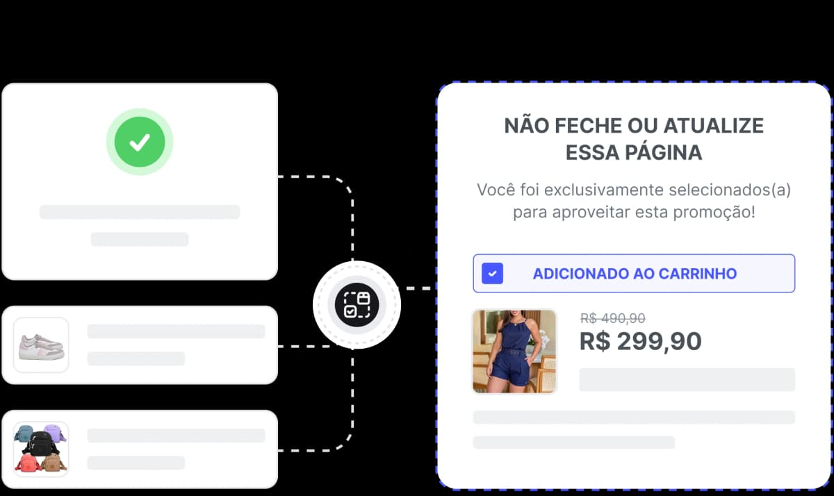 Interface do Upsell mostrando oferta pós-pagamento